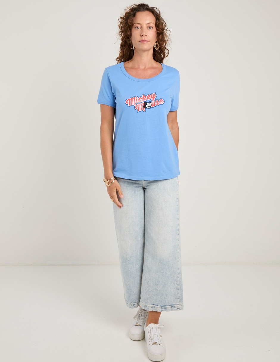Playera manga corta Disney Dtr Mickey Mouse cuello redondo para mujer