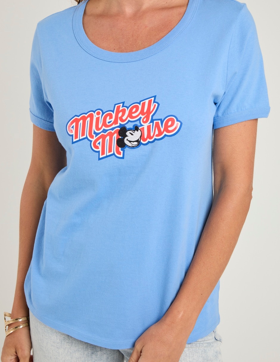 Playera manga corta Disney Dtr Mickey Mouse cuello redondo para mujer