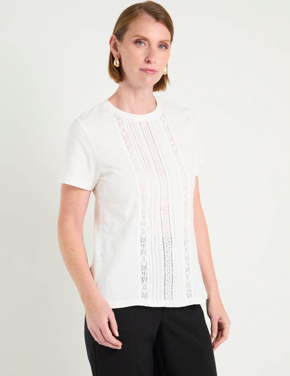 Playera manga corta cuello redondo para mujer