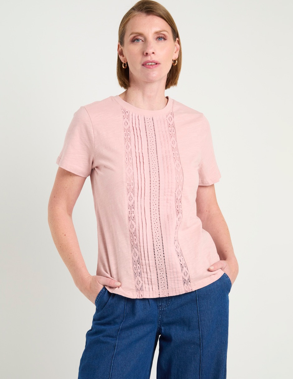 Playera manga corta cuello redondo para mujer Playera manga corta cuello redondo para mujer