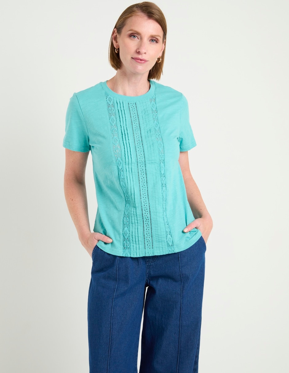 Playera manga corta cuello redondo para mujer Playera manga corta cuello redondo para mujer