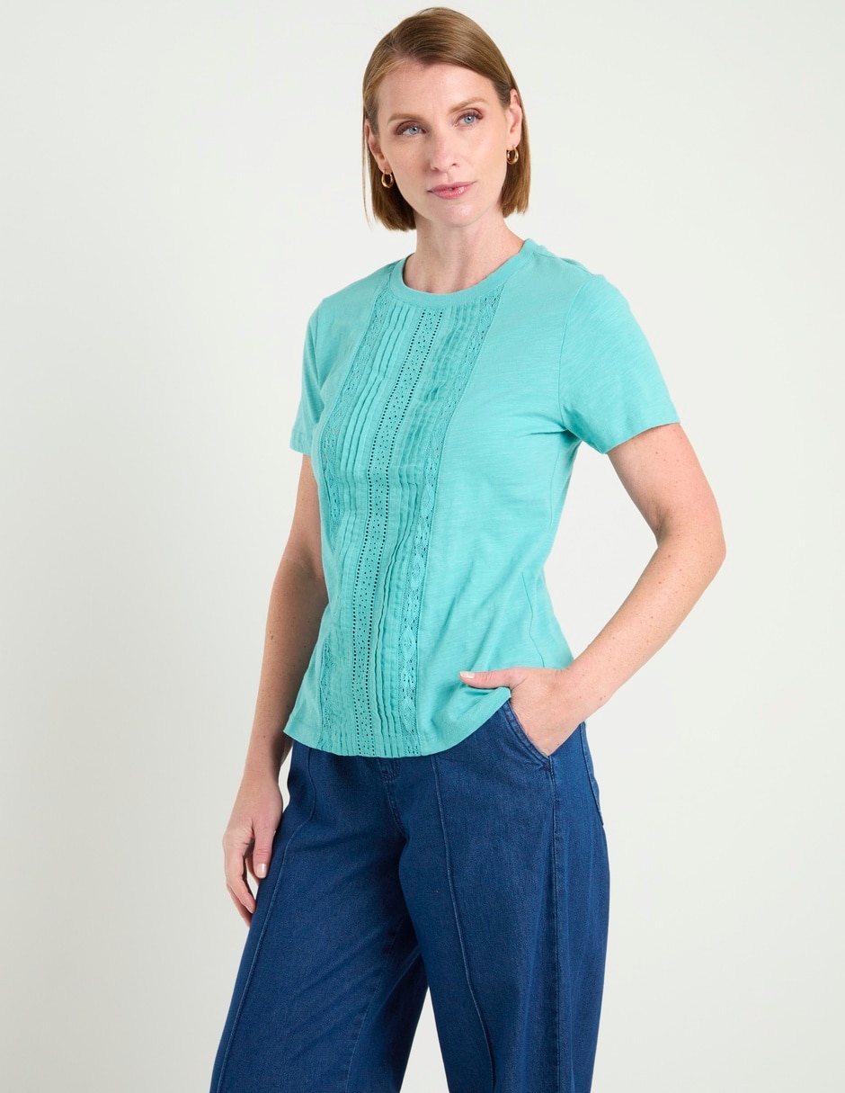 Playera manga corta cuello redondo para mujer 2