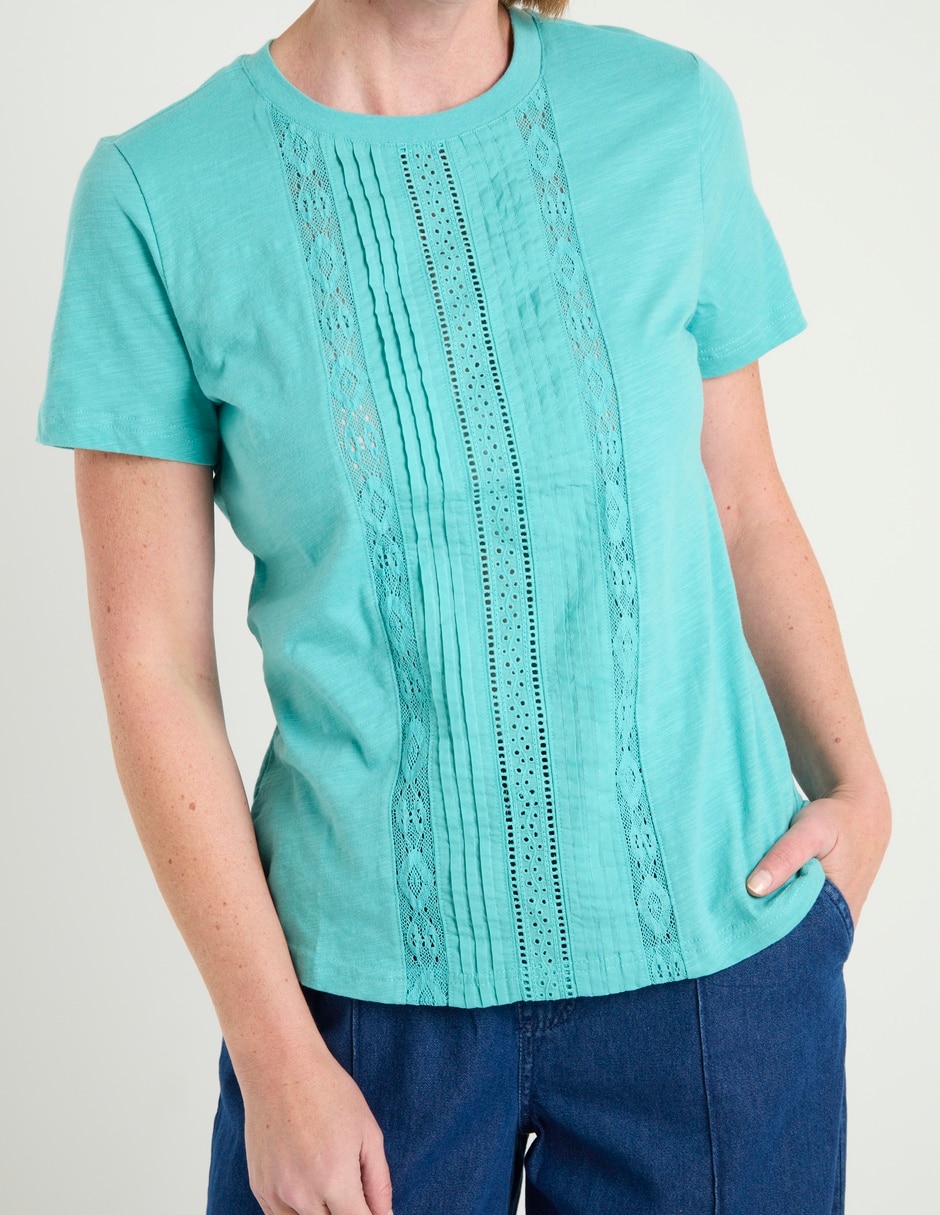 Playera manga corta cuello redondo para mujer 5