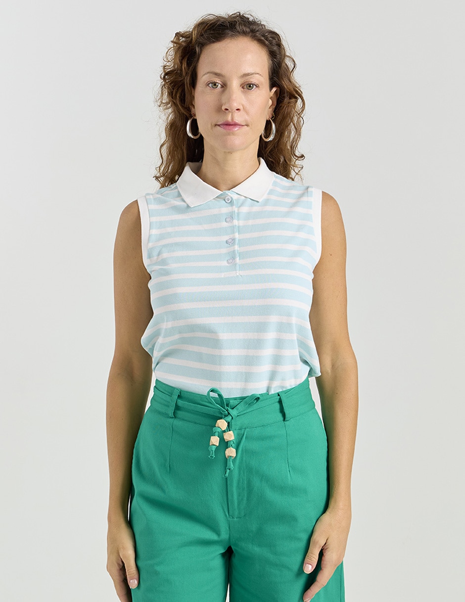 Playera tipo polo para mujer