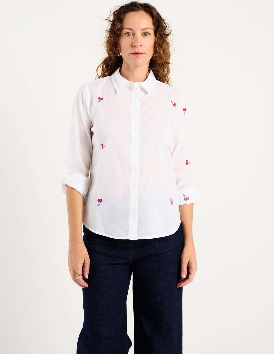 Blusa camisera manga larga para mujer 1