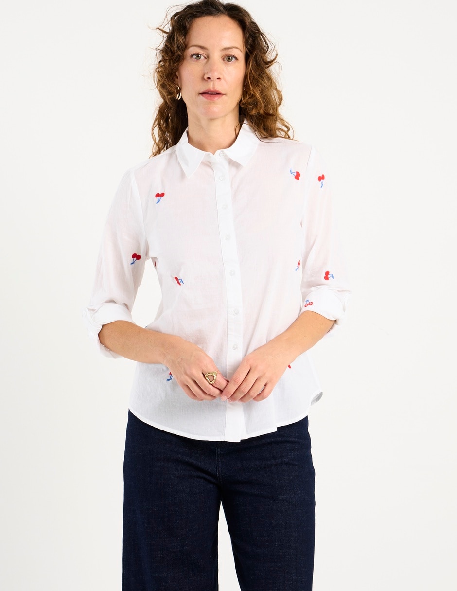 Blusa camisera manga larga para mujer 8