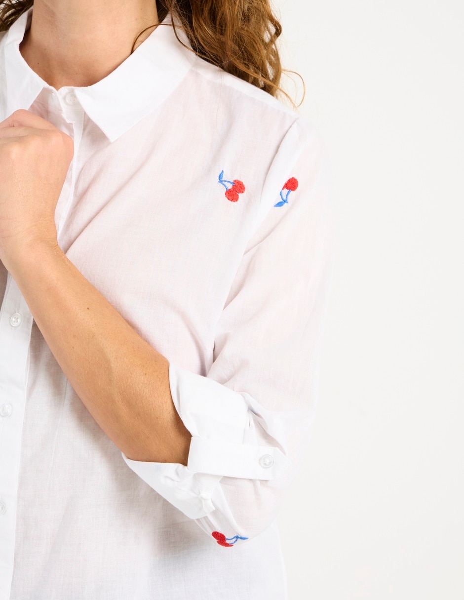 Blusa camisera manga larga para mujer 11