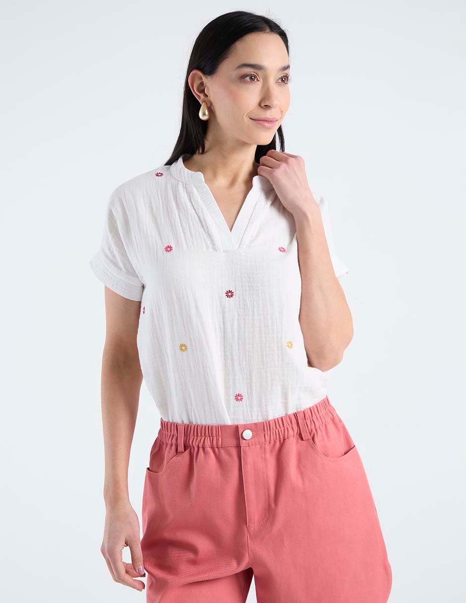 Blusa manga corta para mujer 8