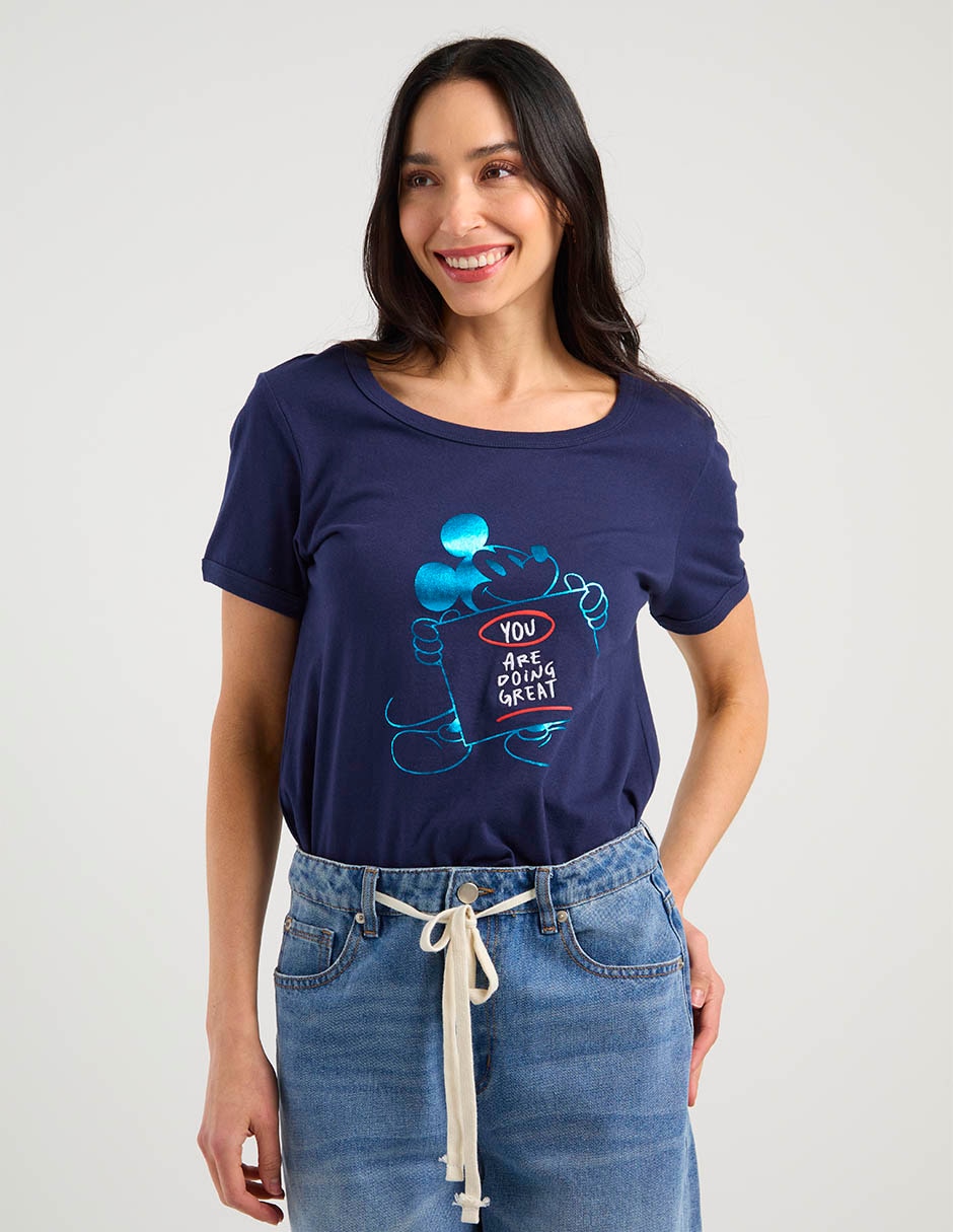 Playera manga corta cuello redondo para mujer Playera manga corta cuello redondo para mujer