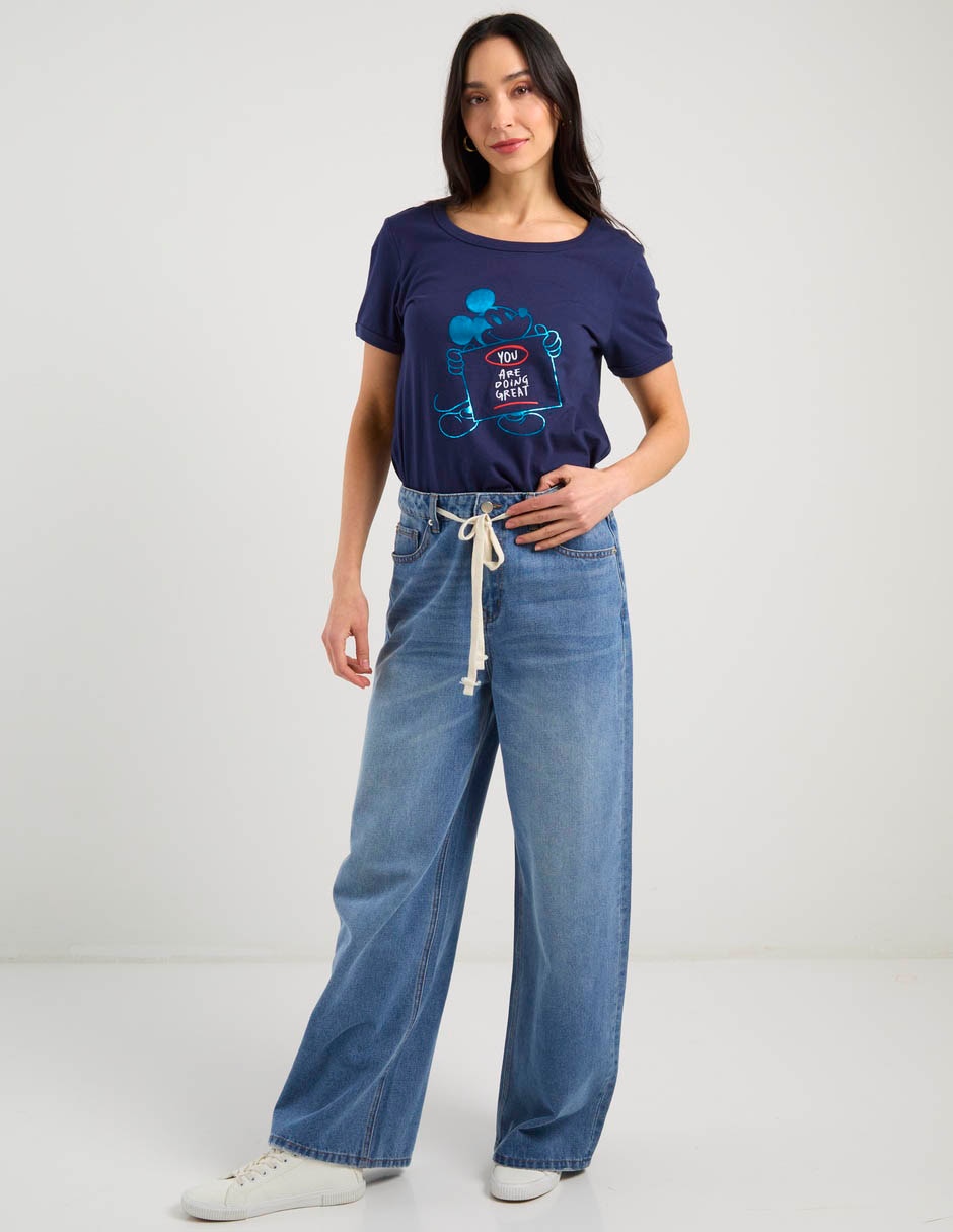 Playera manga corta Disney Dtr cuello redondo para mujer