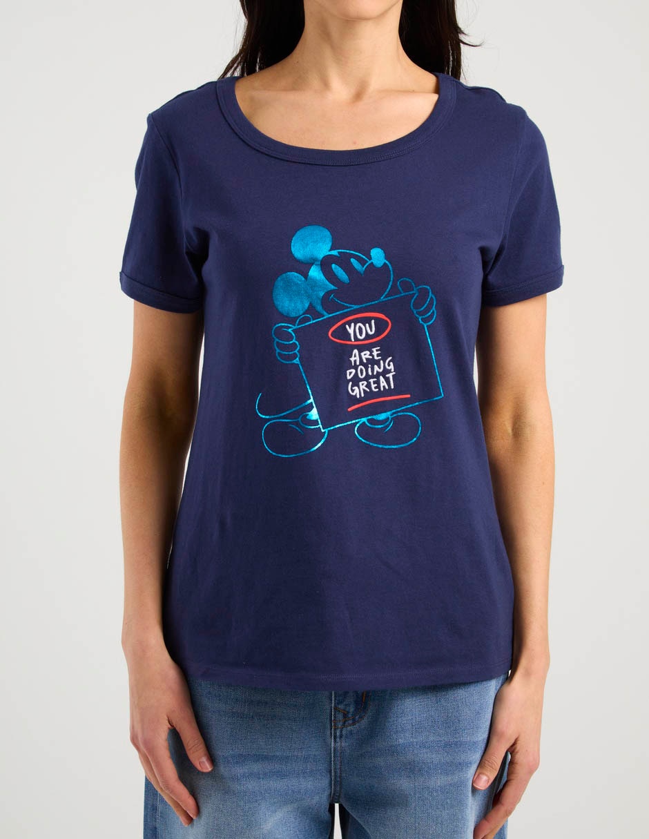 Playera manga corta Disney Dtr cuello redondo para mujer