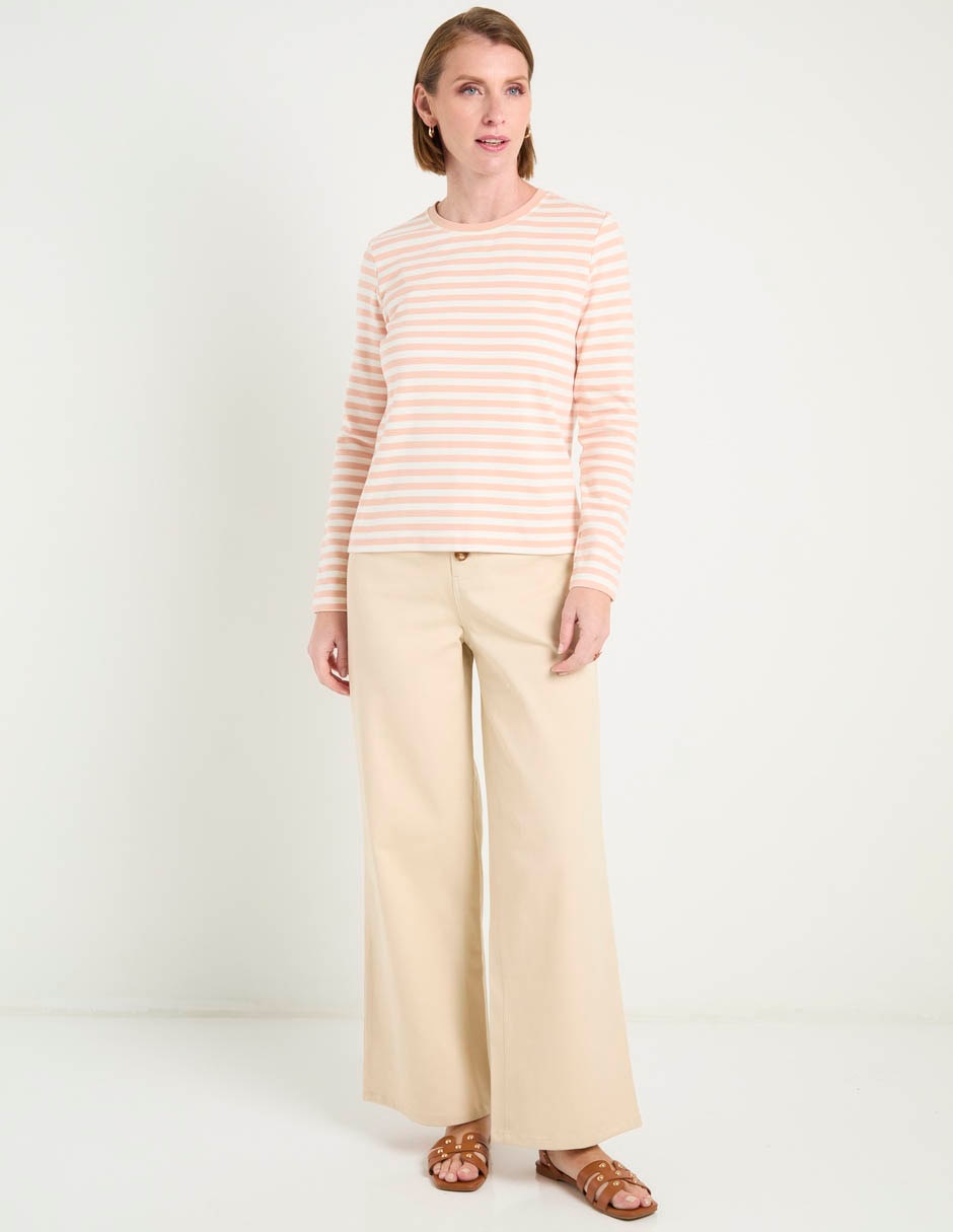 Jeans wide leg a la cintura para mujer 5