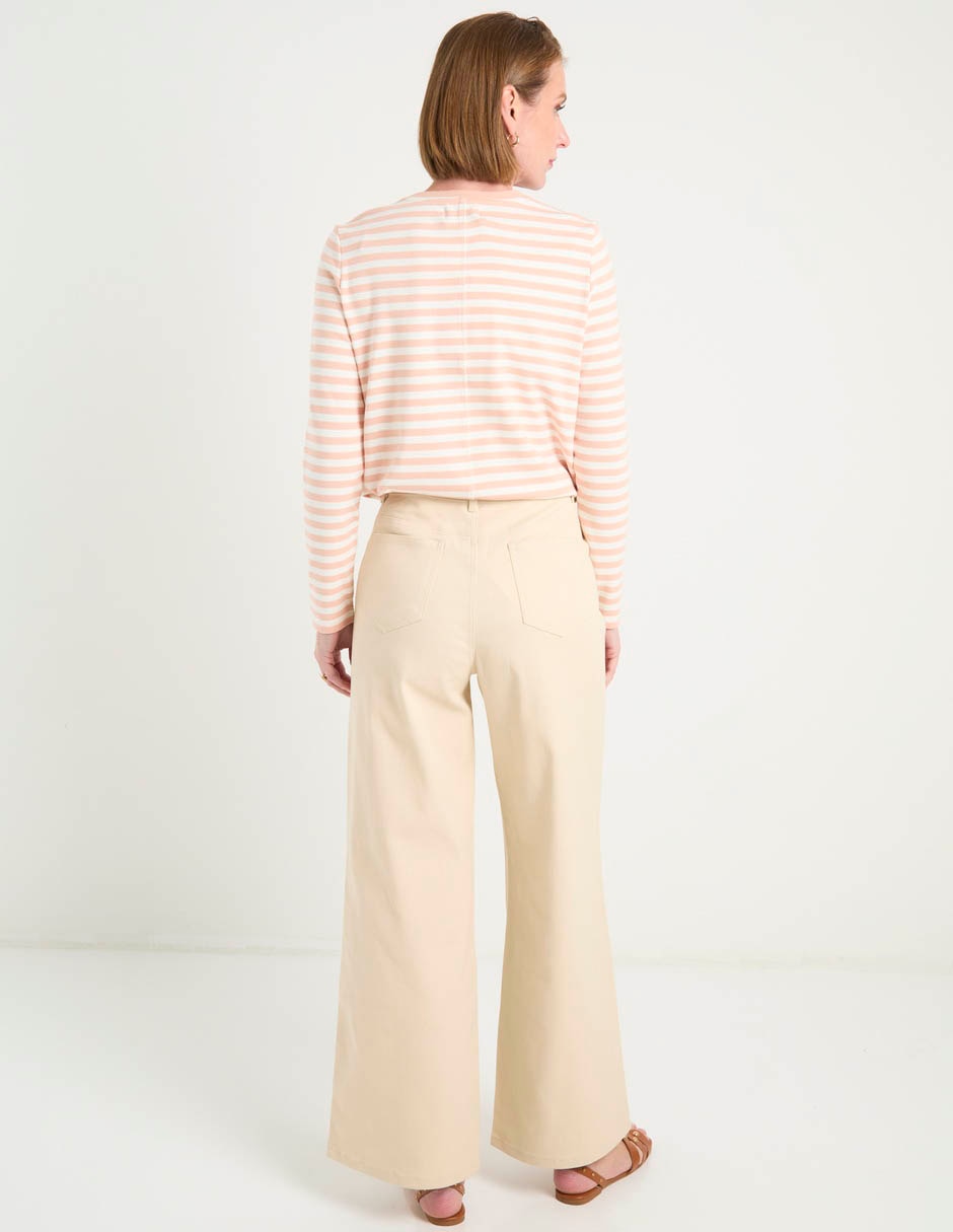 Jeans wide leg a la cintura para mujer 6