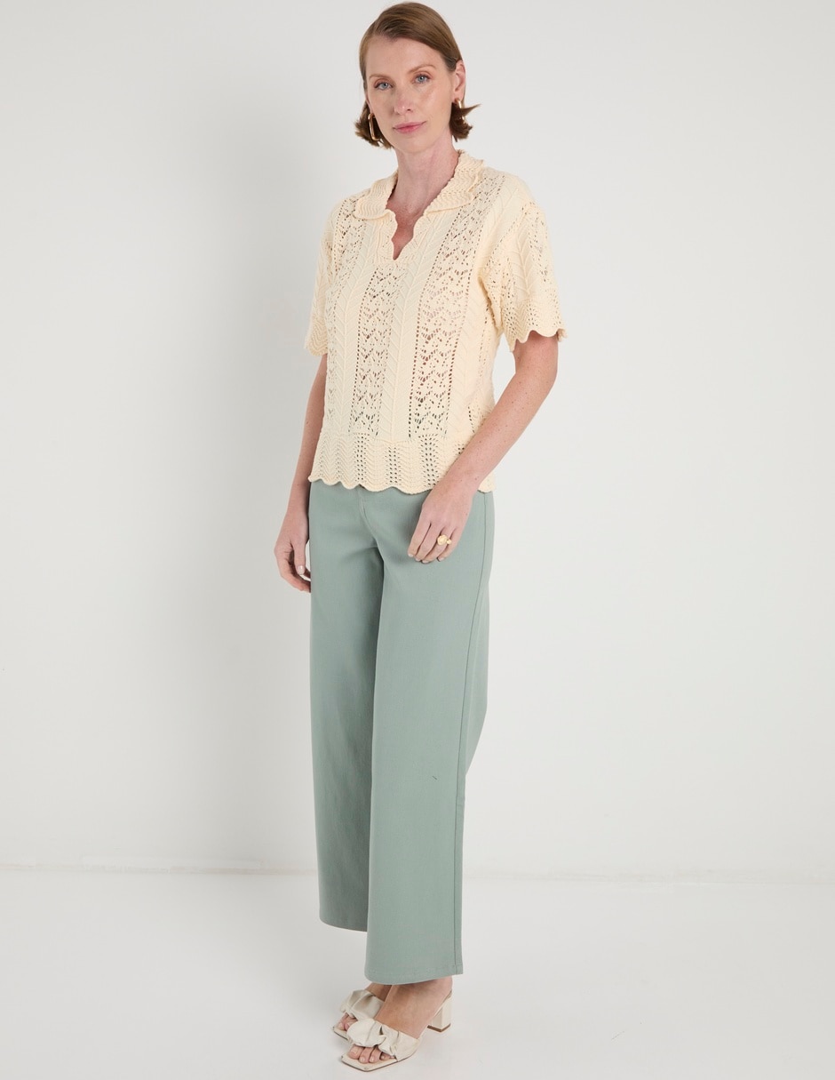 Jeans wide leg a la cintura para mujer Jeans wide leg a la cintura para mujer