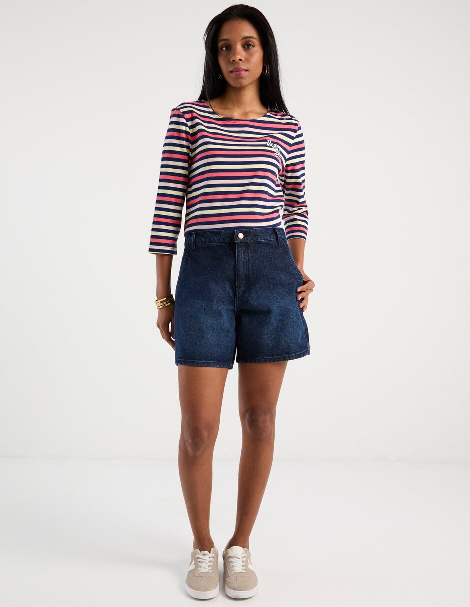 Playera manga 3/4 cuello redondo para mujer 3