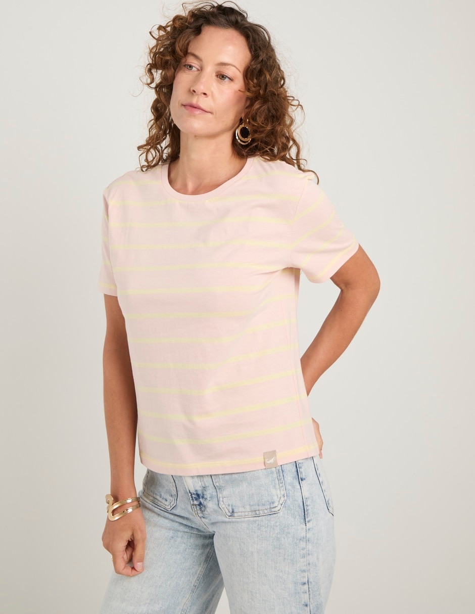 Playera manga corta cuello redondo para mujer 2