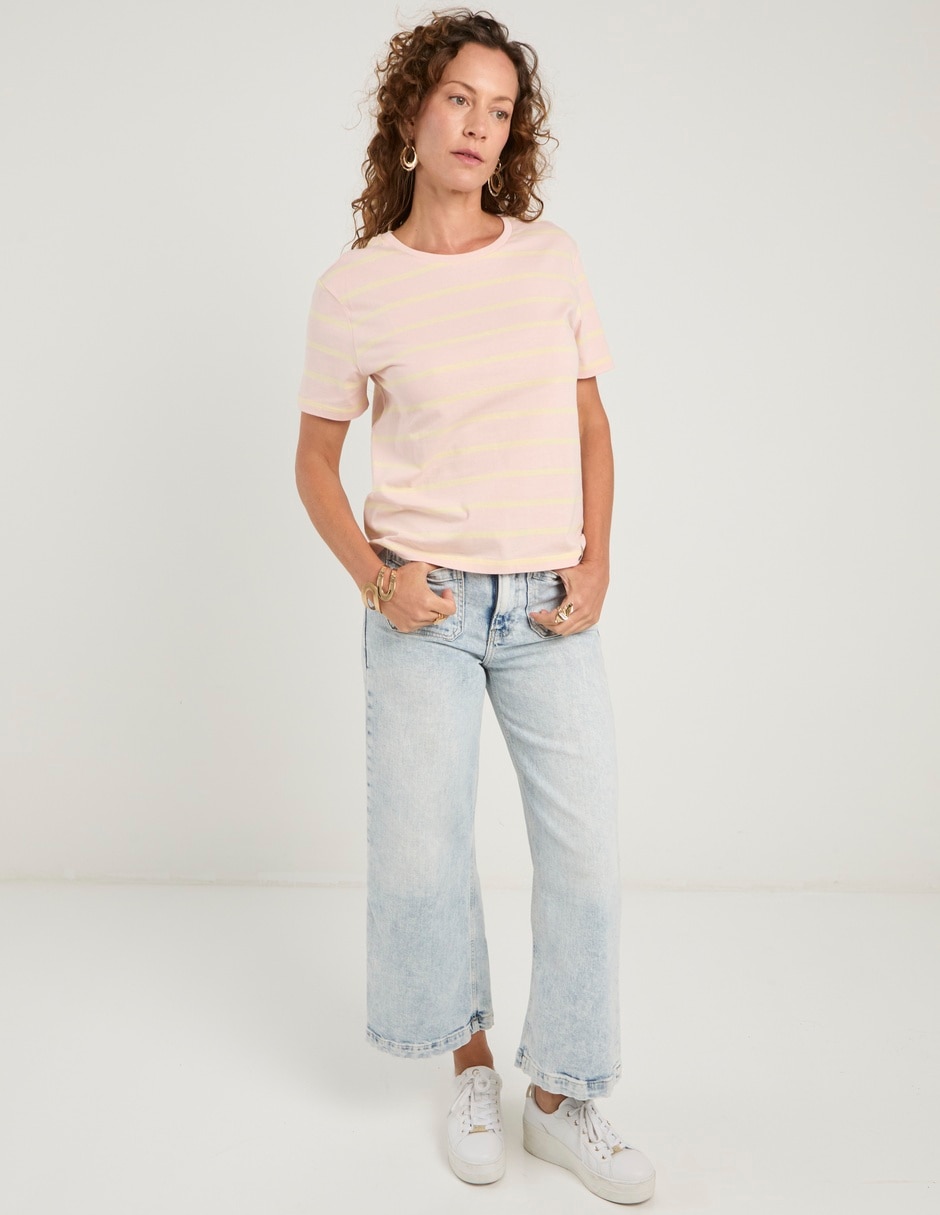 Playera manga corta cuello redondo para mujer 3