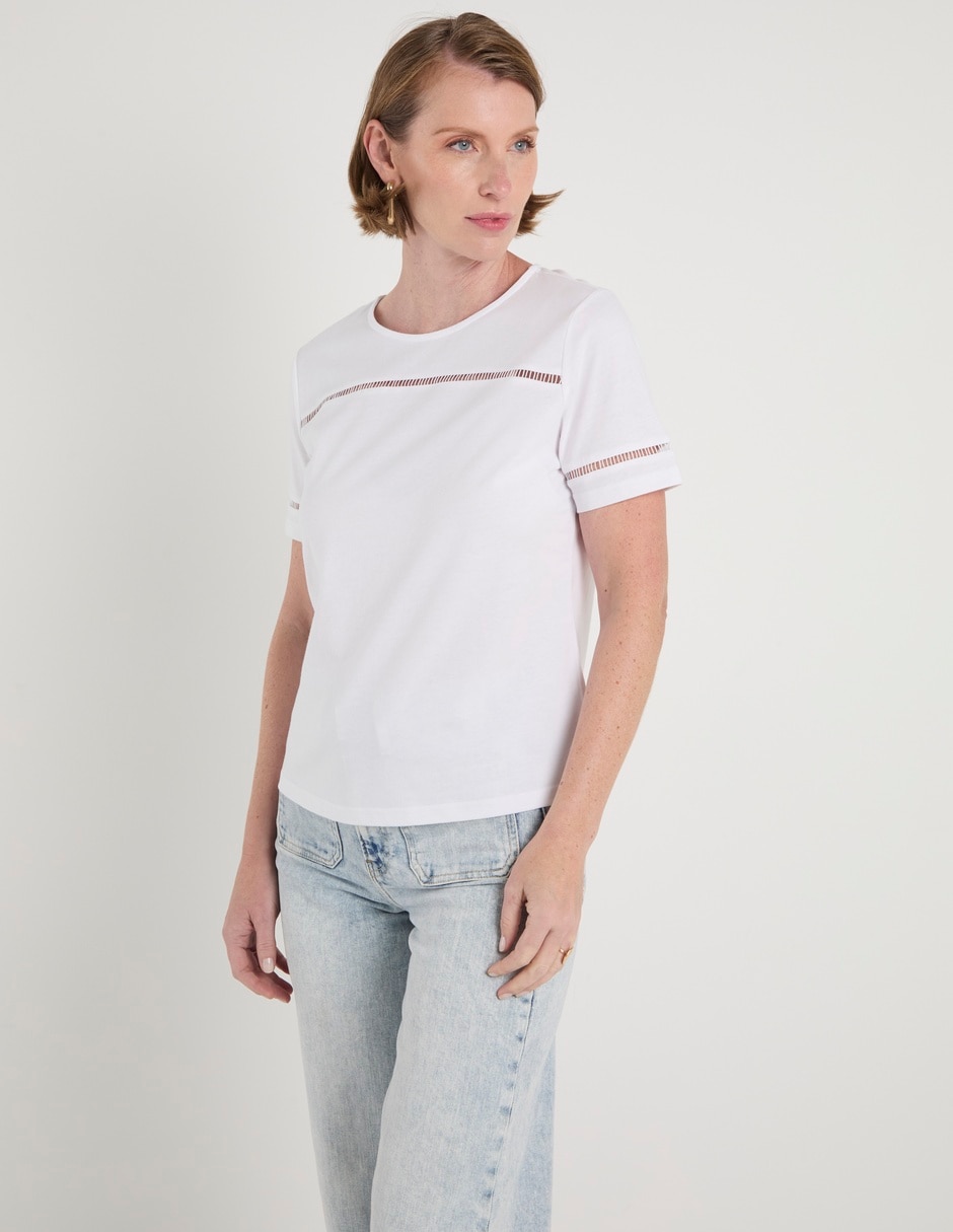 Playera manga corta cuello redondo para mujer 2
