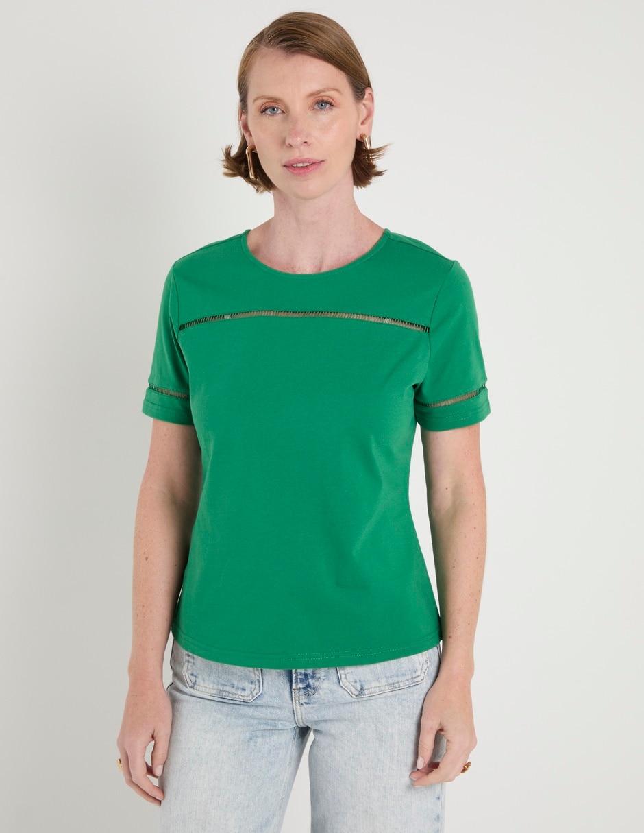 Playera manga corta cuello redondo para mujer Playera manga corta cuello redondo para mujer