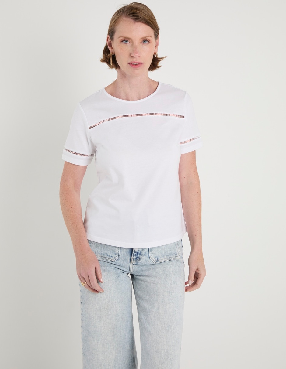 Playera manga corta cuello redondo para mujer Playera manga corta cuello redondo para mujer