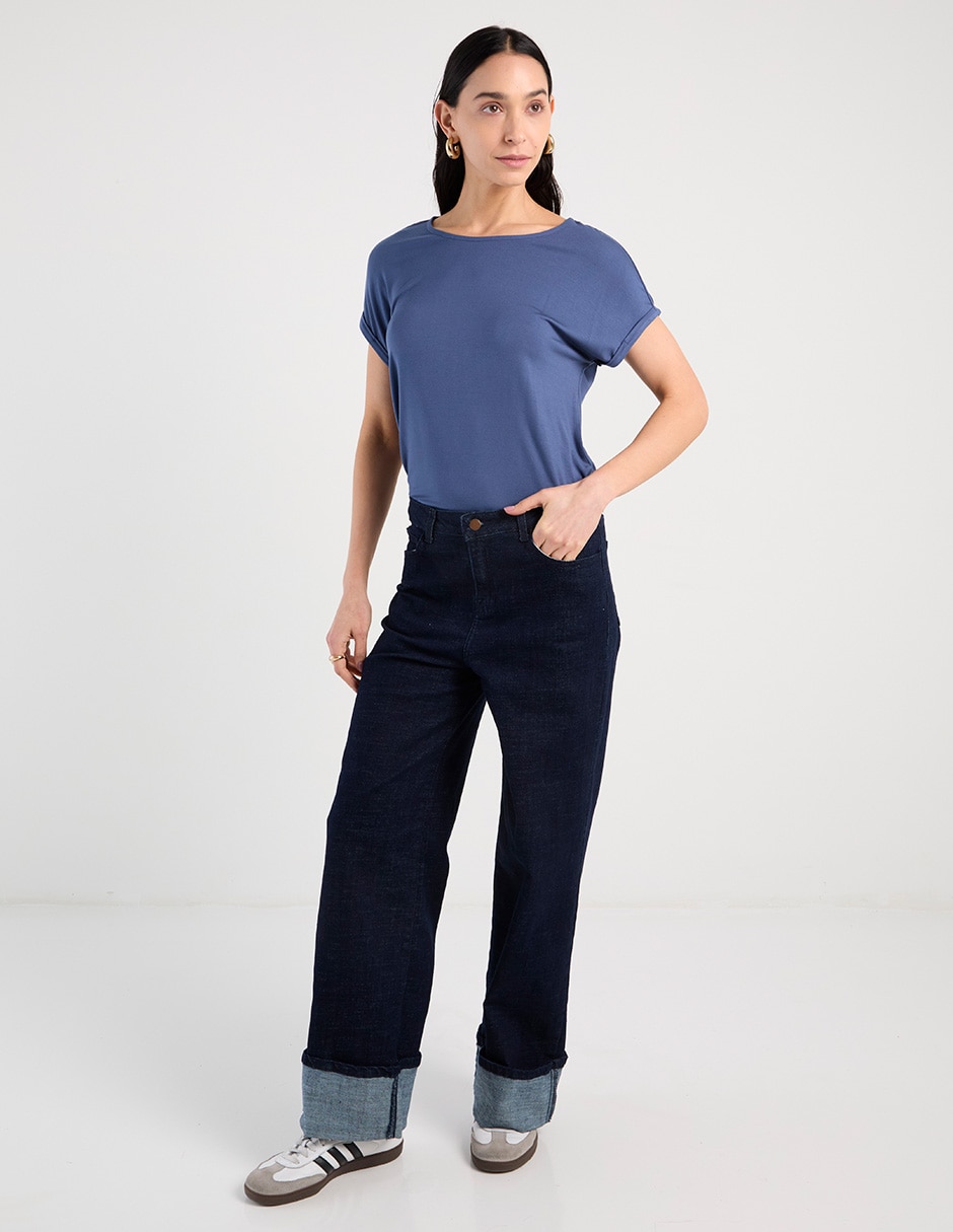 Playera manga corta cuello redondo para mujer 5