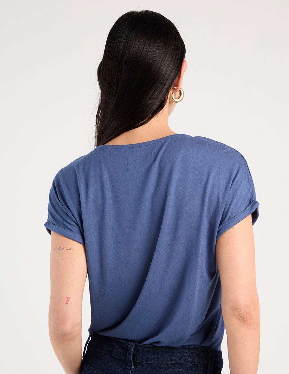Playera manga corta cuello redondo para mujer 3