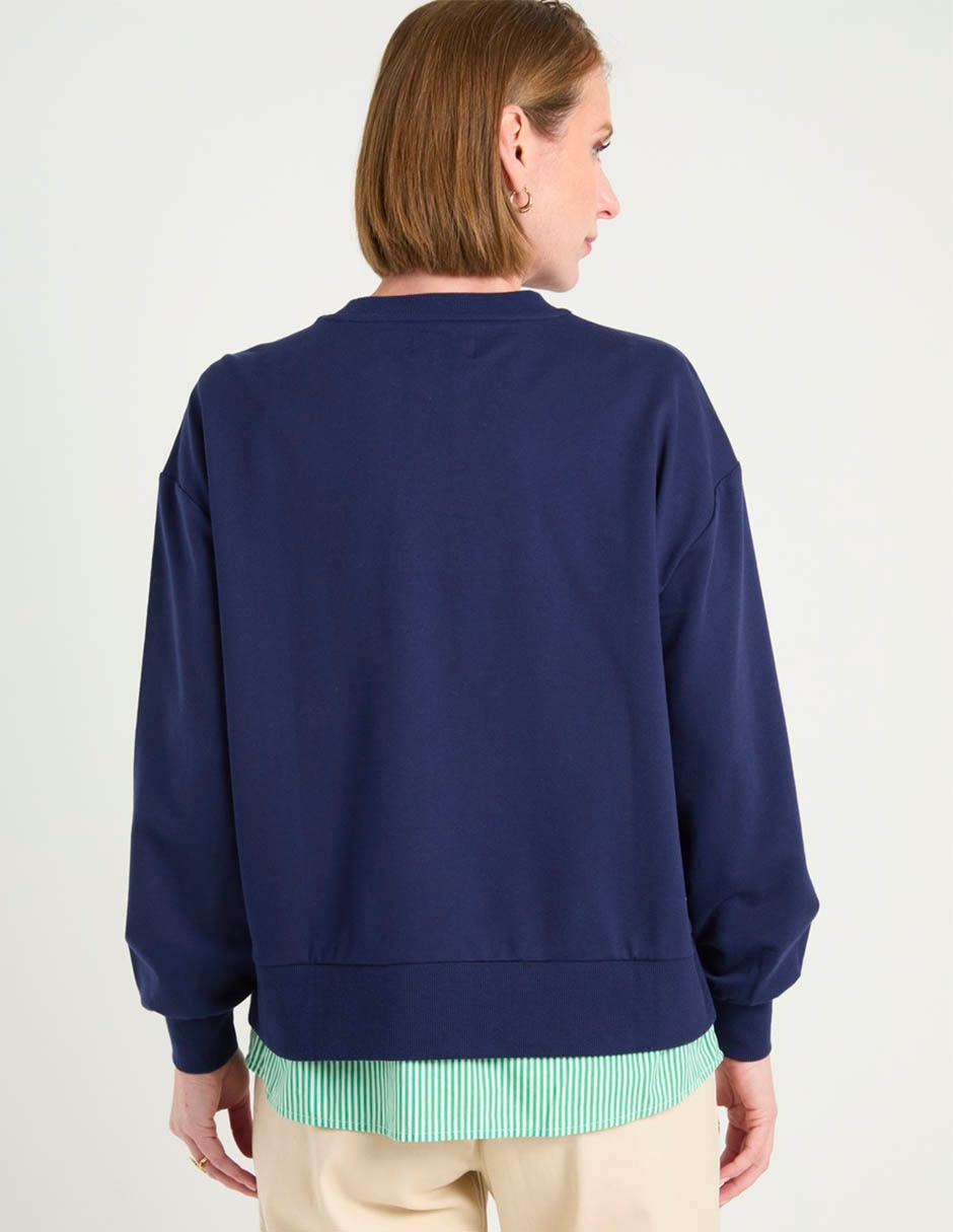 Sudadera con efecto doble prenda para mujer 6
