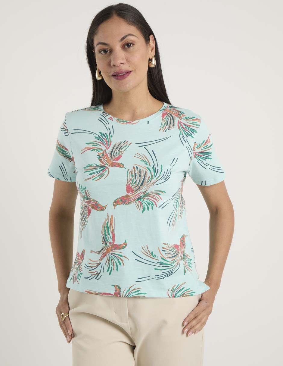 Playera manga corta Weekend cuello redondo para mujer