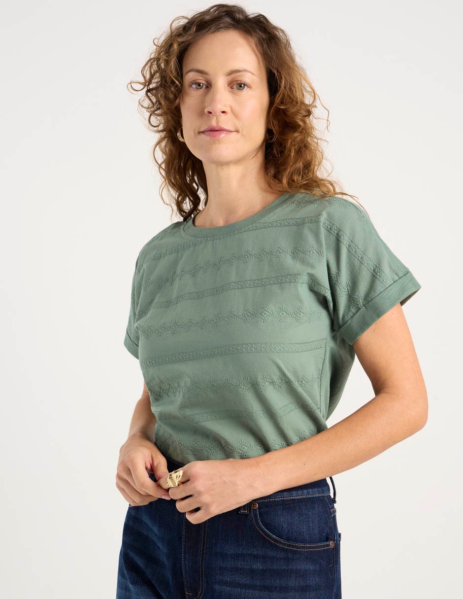 Playera manga corta cuello redondo para mujer Playera manga corta cuello redondo para mujer