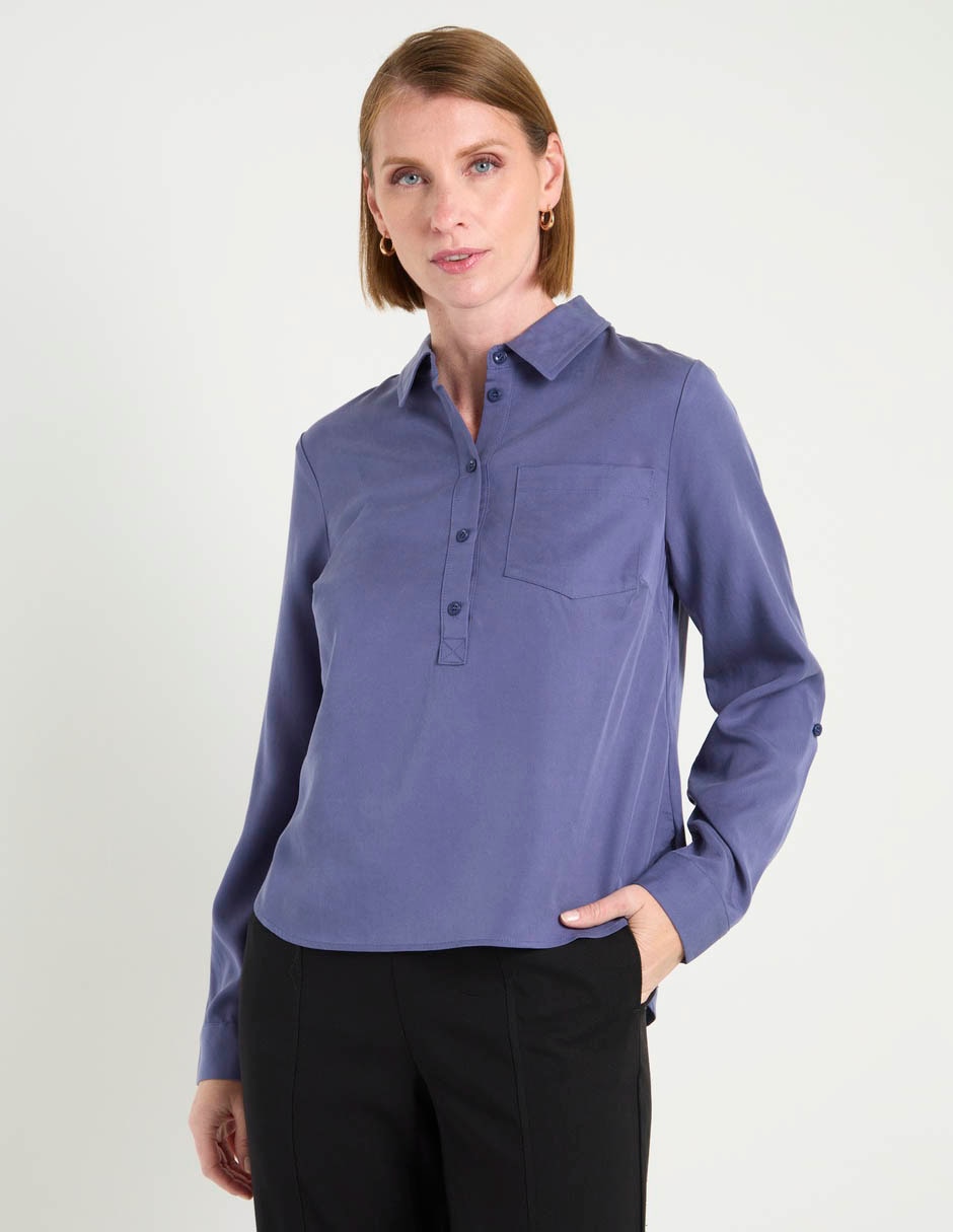 Blusa camisera manga larga para mujer 1
