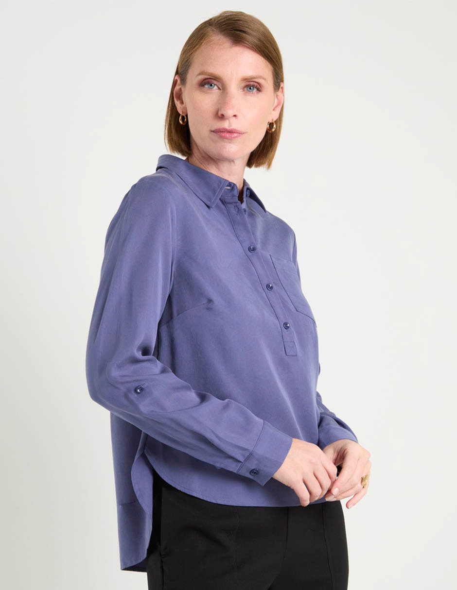 Blusa camisera manga larga para mujer 7