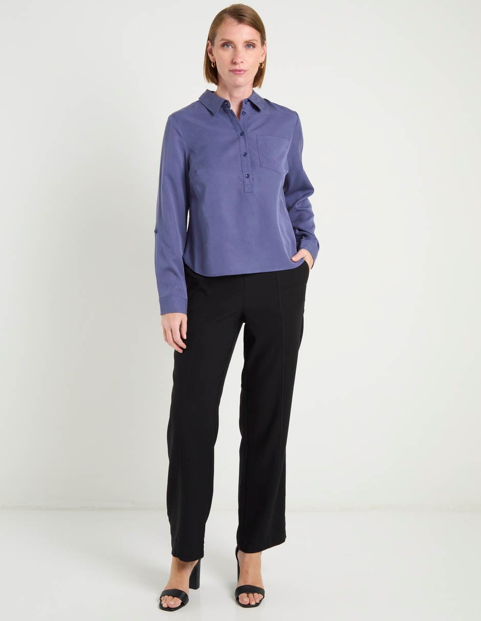 Blusa camisera manga larga para mujer 8
