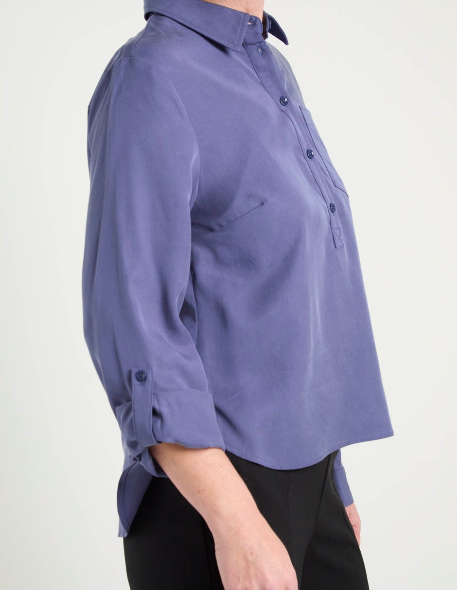 Blusa camisera manga larga para mujer 10