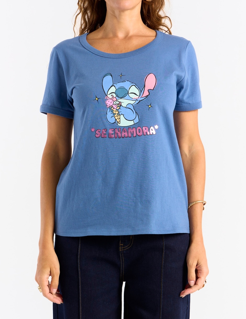 Playera manga corta Disney Dtr cuello redondo para mujer