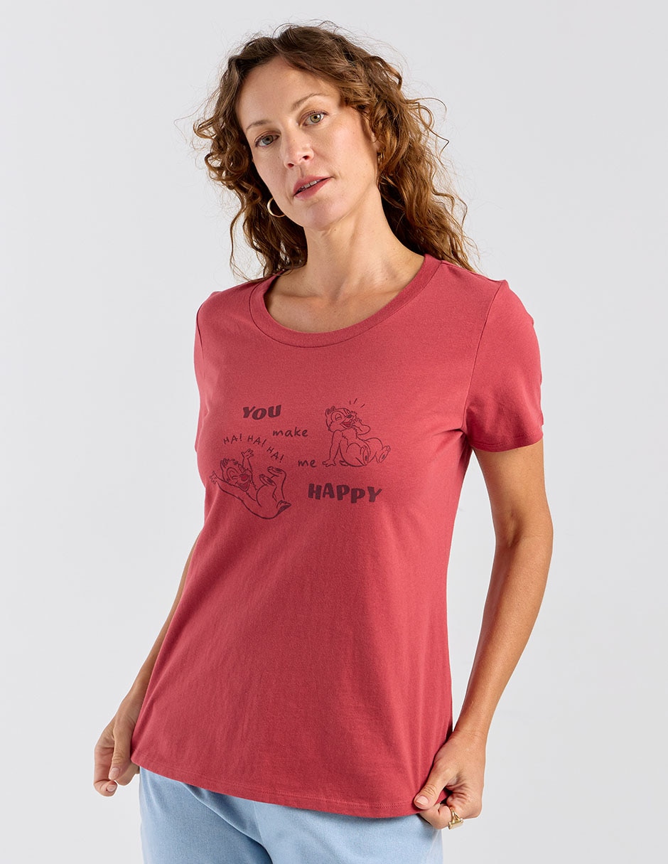 Playera manga corta Disney Dtr cuello redondo para mujer Playera manga corta Disney Dtr cuello redondo para mujer