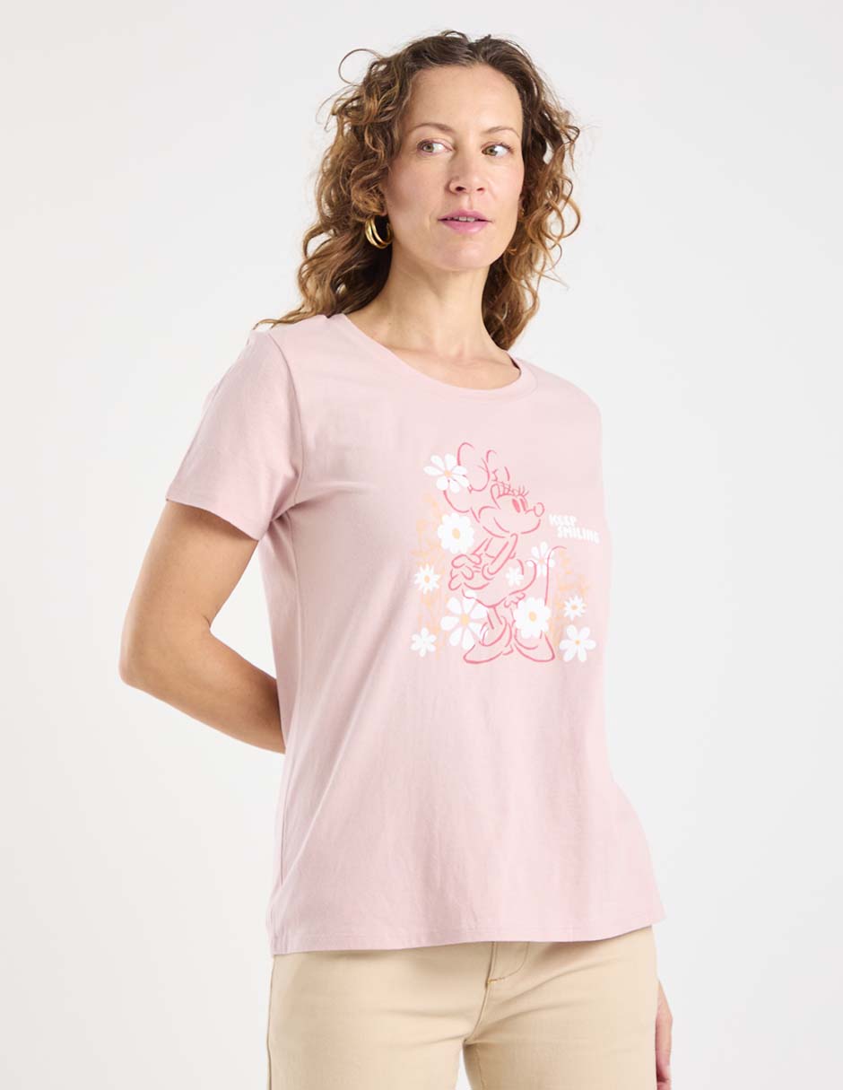 Playera manga corta cuello redondo para mujer Playera manga corta cuello redondo para mujer