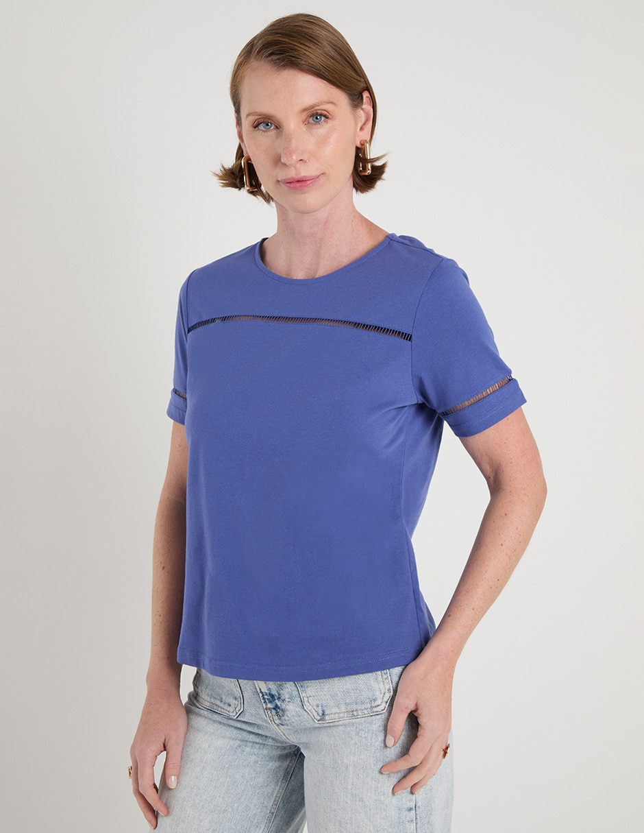 Playera manga corta Weekend cuello redondo para mujer Playera manga corta Weekend cuello redondo para mujer