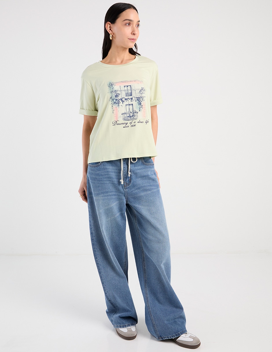 Playera manga corta cuello redondo para mujer 2