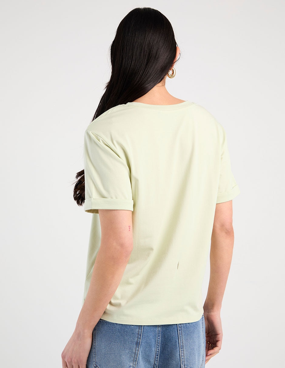 Playera manga corta cuello redondo para mujer 6