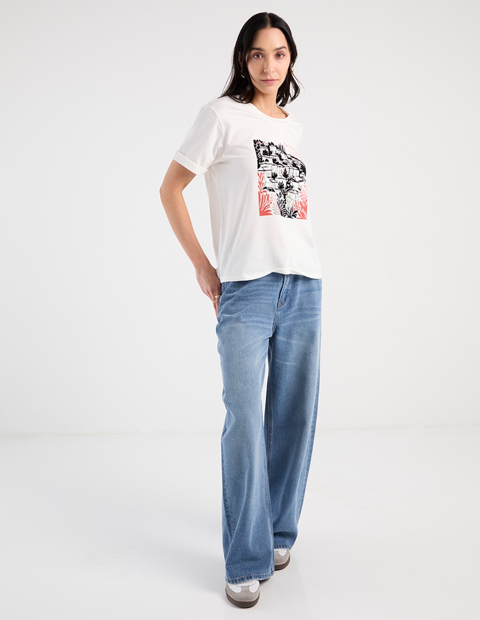 Playera manga corta cuello redondo para mujer 2