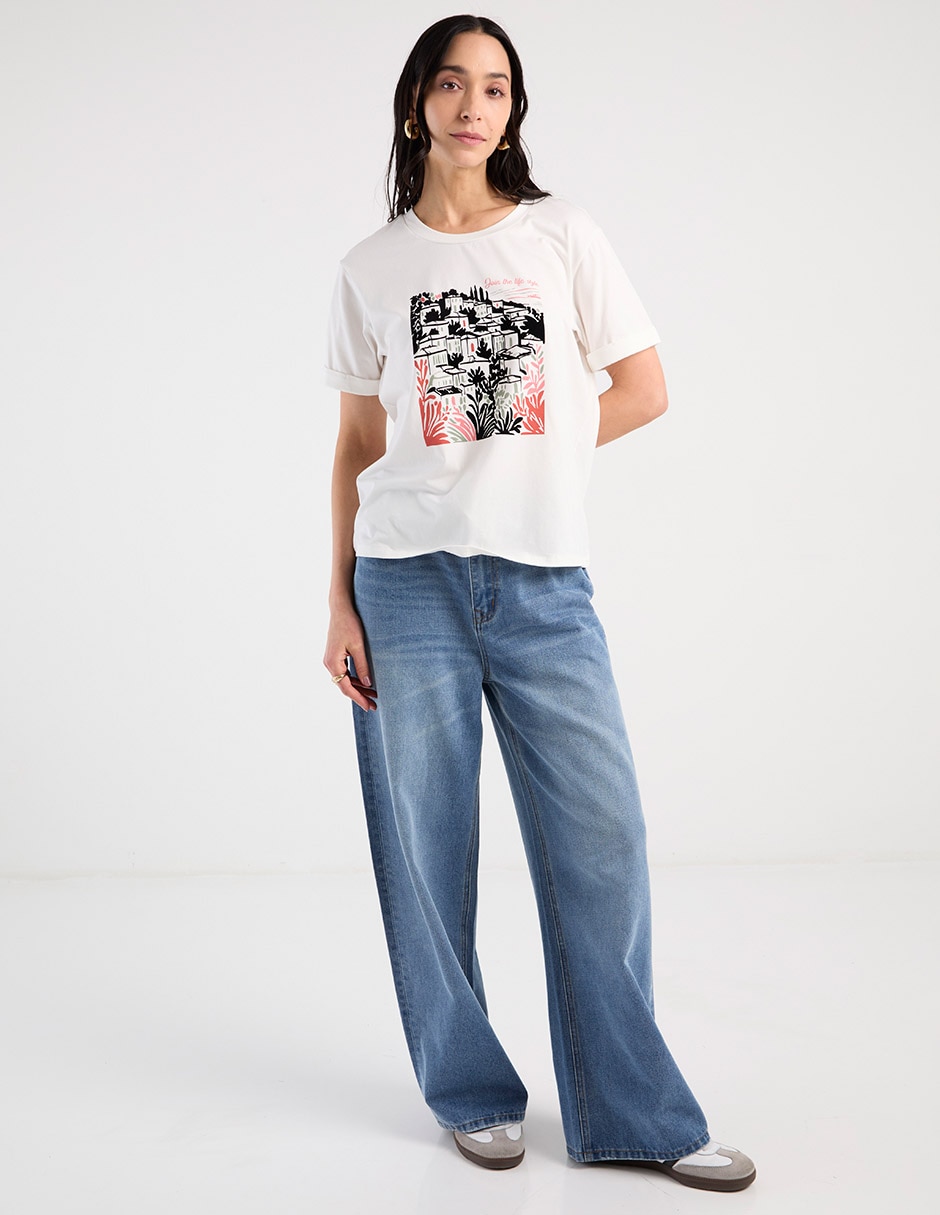 Playera manga corta cuello redondo para mujer 3
