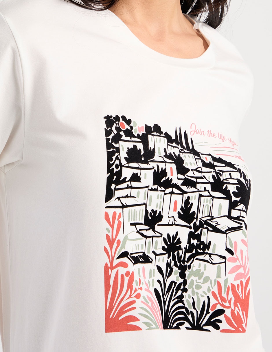 Playera manga corta cuello redondo para mujer 4