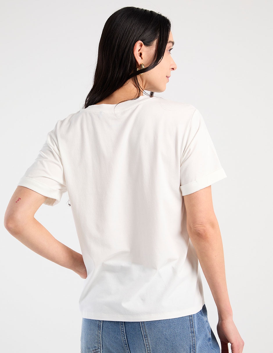 Playera manga corta cuello redondo para mujer 6