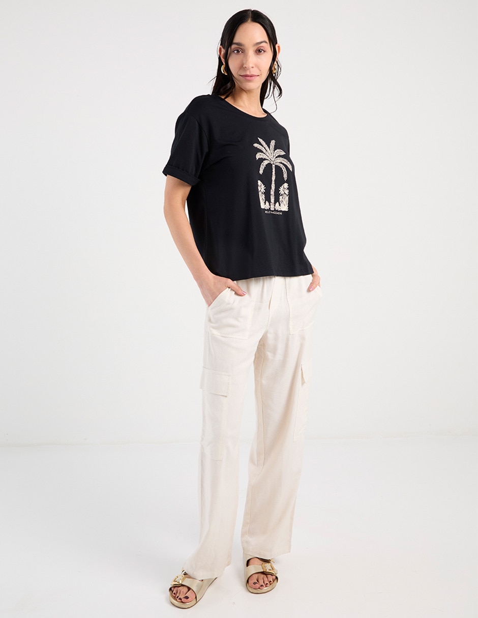 Playera manga corta Weekend cuello redondo para mujer