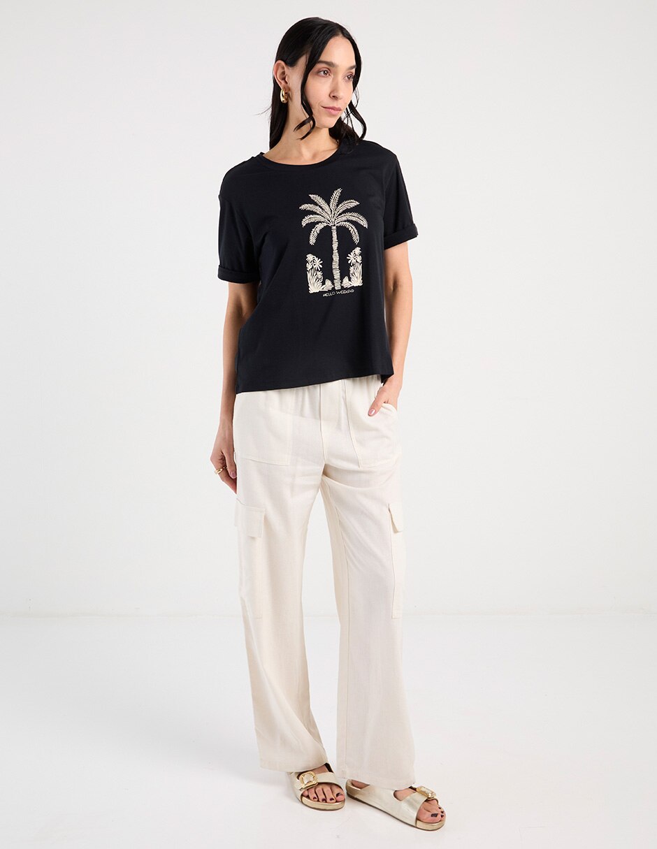Playera manga corta Weekend cuello redondo para mujer