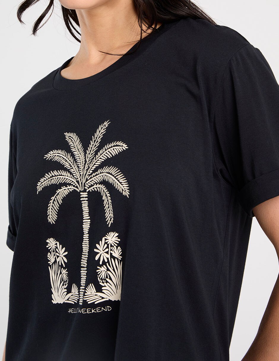 Playera manga corta Weekend cuello redondo para mujer