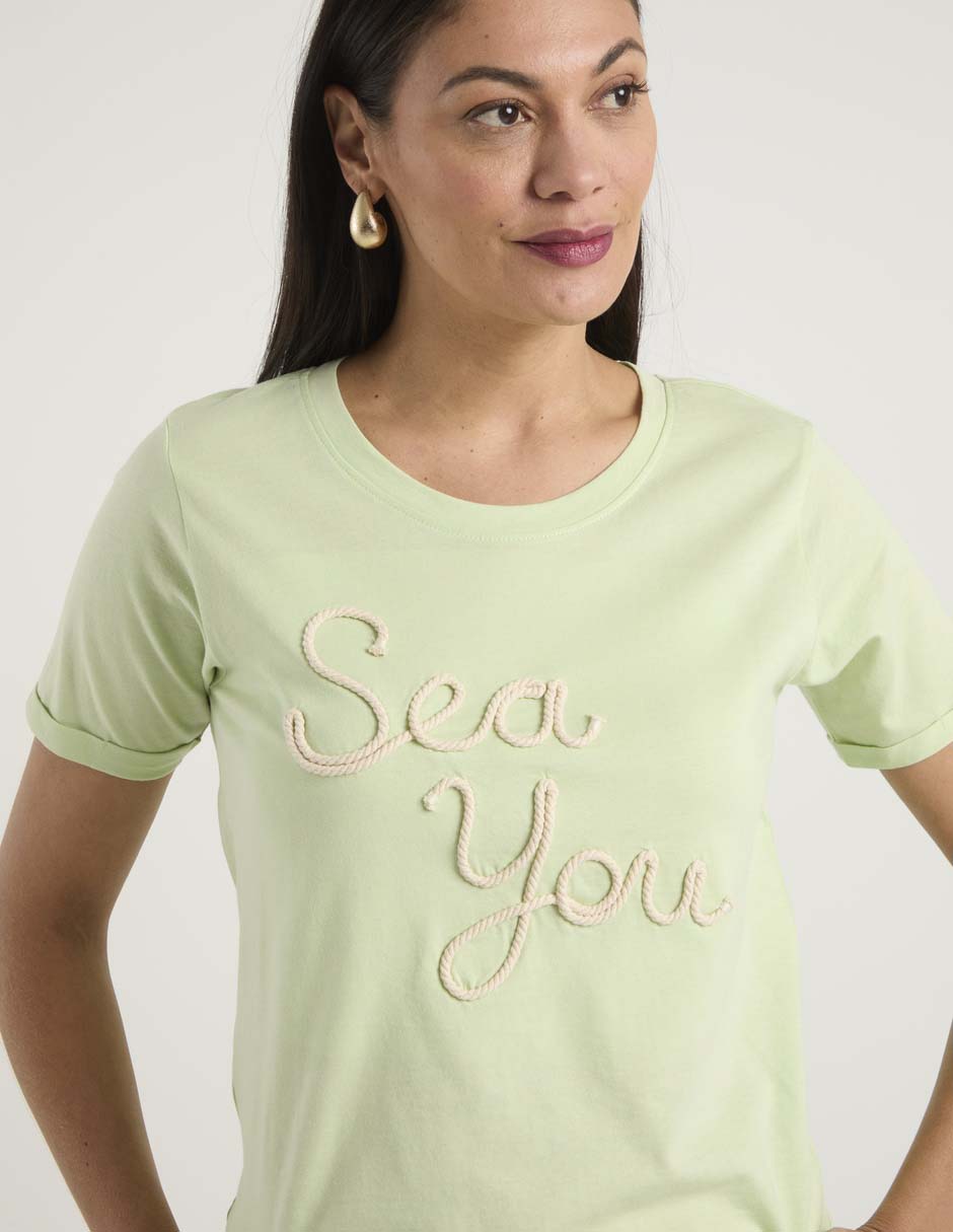 Playera manga corta Weekend cuello redondo para mujer