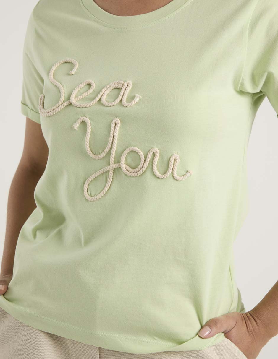 Playera manga corta Weekend cuello redondo para mujer