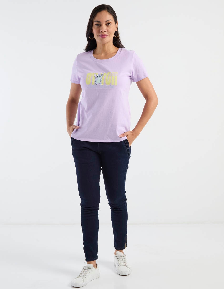 Playera manga corta Disney Dtr cuello redondo para mujer