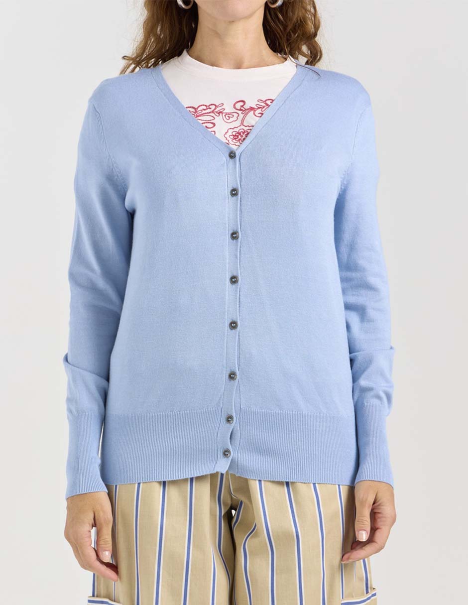Suéter cuello V para mujer 2